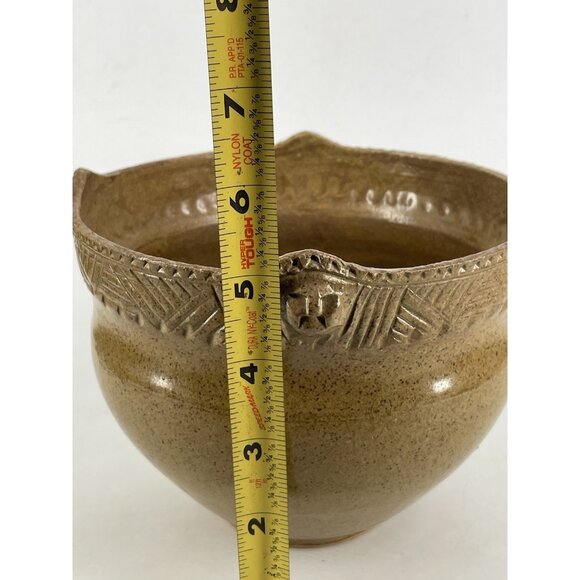 Vintage Peter PB Jones Face Effigy Vase Pottery Seneca Tribe Beaver Clan NY - Picture 10 of 10